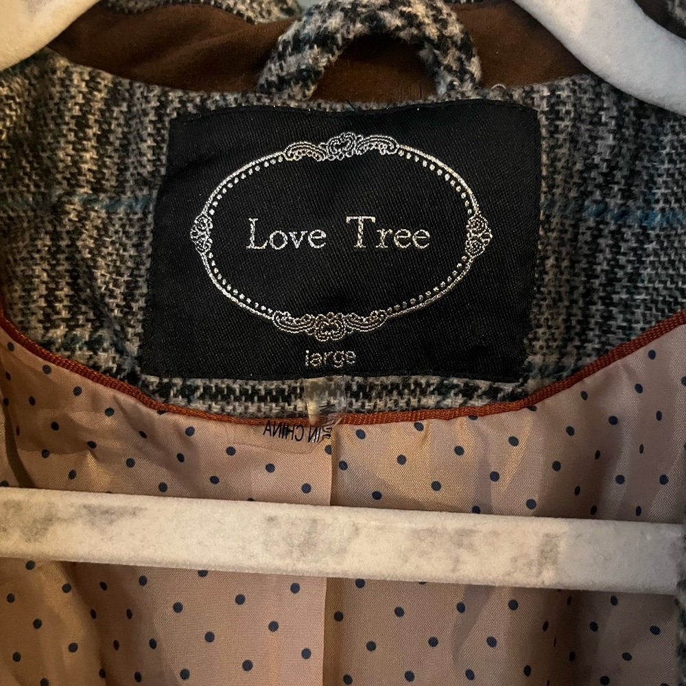 Love Tree Women's Plaid Blazer - Black and Brown - Picture 5 of 5